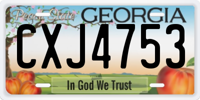 GA license plate CXJ4753