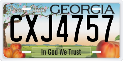 GA license plate CXJ4757