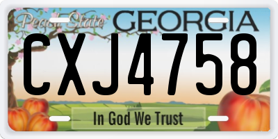 GA license plate CXJ4758