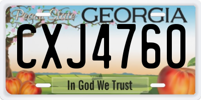 GA license plate CXJ4760
