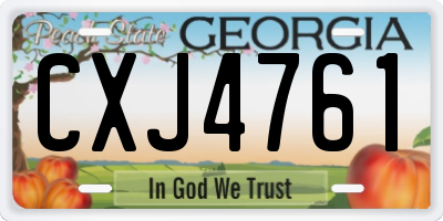 GA license plate CXJ4761