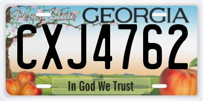 GA license plate CXJ4762