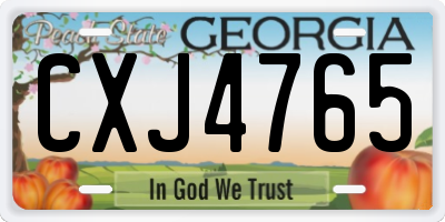 GA license plate CXJ4765