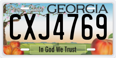 GA license plate CXJ4769
