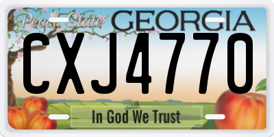 GA license plate CXJ4770