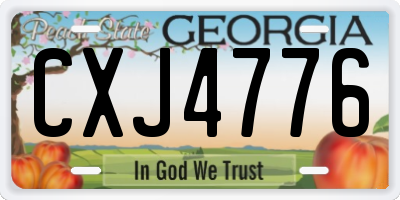 GA license plate CXJ4776