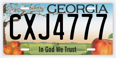 GA license plate CXJ4777