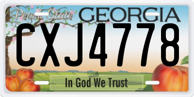 GA license plate CXJ4778