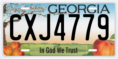 GA license plate CXJ4779
