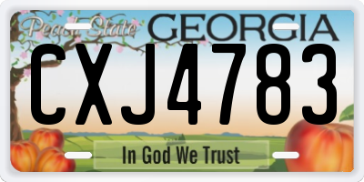 GA license plate CXJ4783