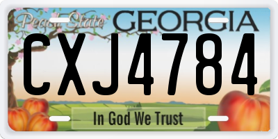 GA license plate CXJ4784