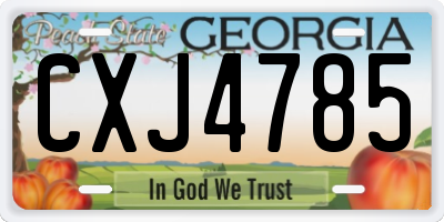 GA license plate CXJ4785