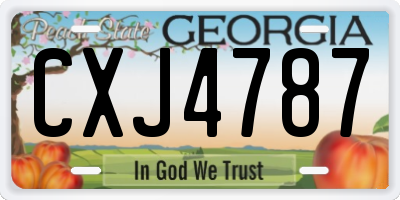 GA license plate CXJ4787