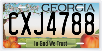GA license plate CXJ4788