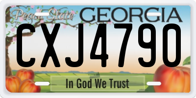 GA license plate CXJ4790