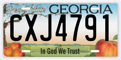 GA license plate CXJ4791