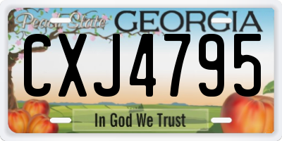GA license plate CXJ4795