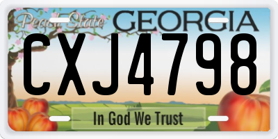 GA license plate CXJ4798