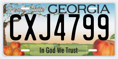 GA license plate CXJ4799
