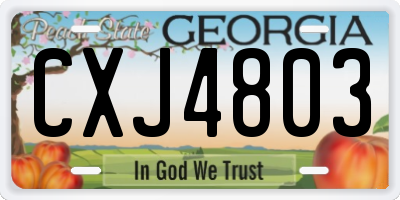 GA license plate CXJ4803