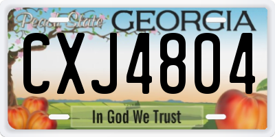 GA license plate CXJ4804