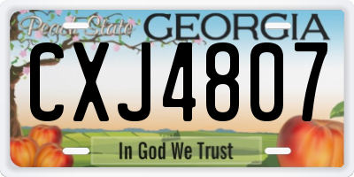 GA license plate CXJ4807