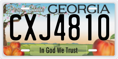 GA license plate CXJ4810