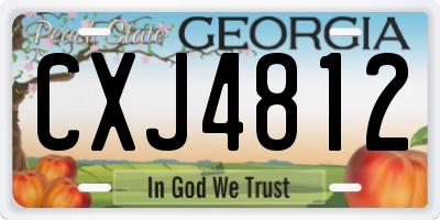 GA license plate CXJ4812
