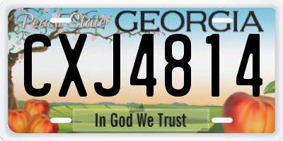 GA license plate CXJ4814