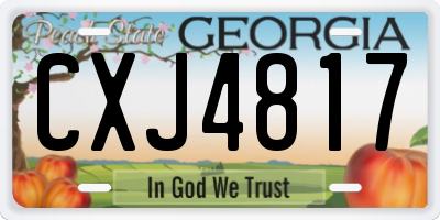 GA license plate CXJ4817