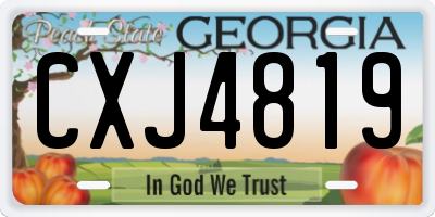 GA license plate CXJ4819