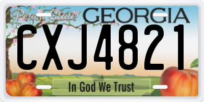 GA license plate CXJ4821