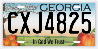 GA license plate CXJ4825