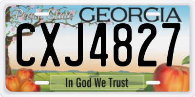 GA license plate CXJ4827
