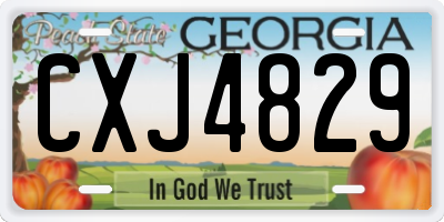GA license plate CXJ4829