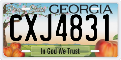 GA license plate CXJ4831