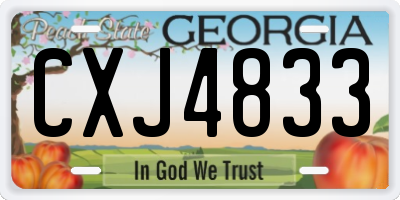 GA license plate CXJ4833