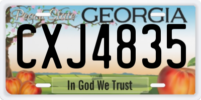 GA license plate CXJ4835