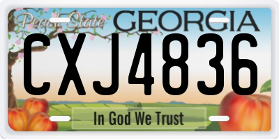 GA license plate CXJ4836