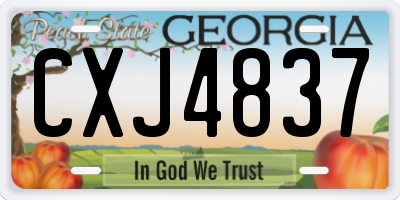 GA license plate CXJ4837