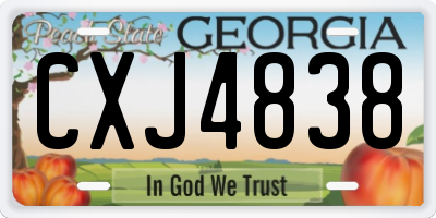 GA license plate CXJ4838