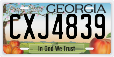 GA license plate CXJ4839