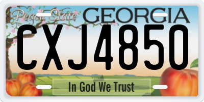 GA license plate CXJ4850