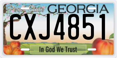 GA license plate CXJ4851