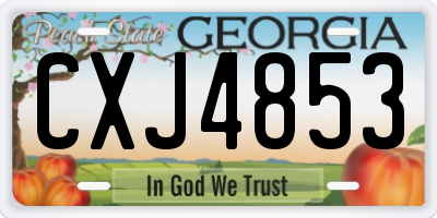 GA license plate CXJ4853