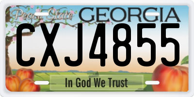 GA license plate CXJ4855