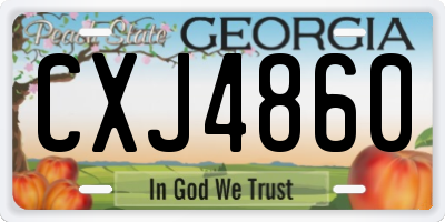 GA license plate CXJ4860
