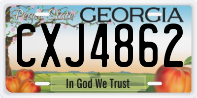 GA license plate CXJ4862