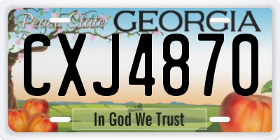 GA license plate CXJ4870