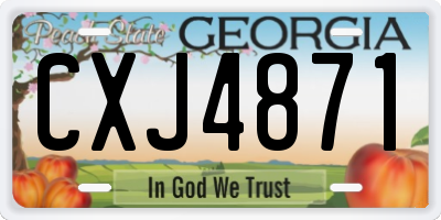 GA license plate CXJ4871